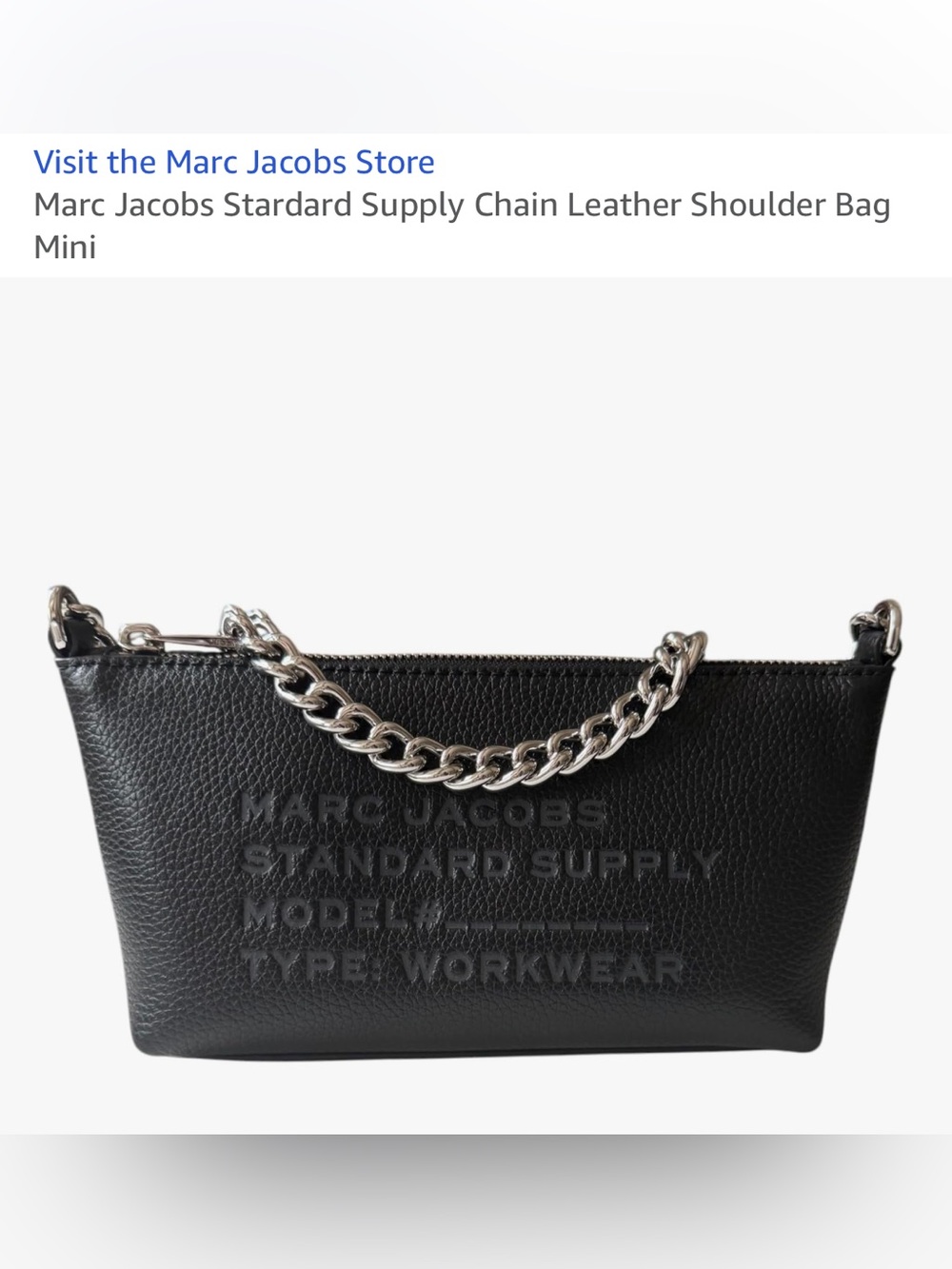 Marc Jacobs Black Pebbled Leather